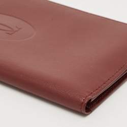 Pre Owned Cartier Burgundy Leather Must de Cartier Long Wallet