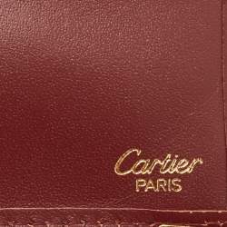 Pre Owned Cartier Burgundy Leather Must de Cartier Long Wallet