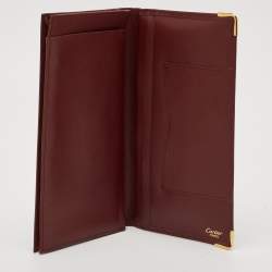 Pre Owned Cartier Burgundy Leather Must de Cartier Long Wallet