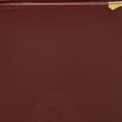 Pre Owned Cartier Burgundy Leather Must de Cartier Long Wallet