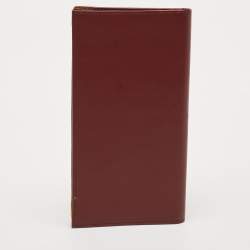 Pre Owned Cartier Burgundy Leather Must de Cartier Long Wallet