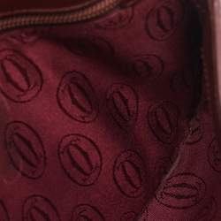Pre Owned Cartier Burgundy Leather Must de Cartier Crossbody Bag
