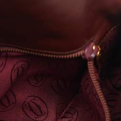 Pre Owned Cartier Burgundy Leather Must de Cartier Crossbody Bag