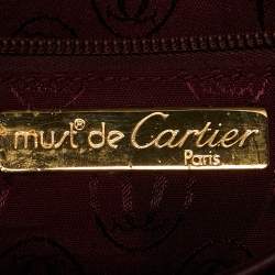 Pre Owned Cartier Burgundy Leather Must de Cartier Crossbody Bag