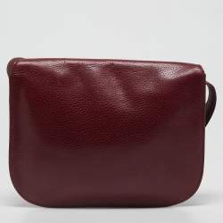 Pre Owned Cartier Burgundy Leather Must de Cartier Crossbody Bag
