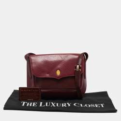 Pre Owned Cartier Burgundy Leather Must de Cartier Crossbody Bag