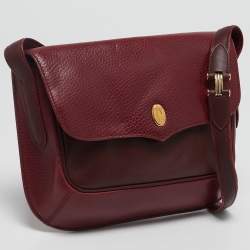Pre Owned Cartier Burgundy Leather Must de Cartier Crossbody Bag