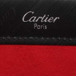 Cartier Black Logo Print Leather Trinity Top Handle Bag