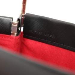 Cartier Black Logo Print Leather Trinity Top Handle Bag