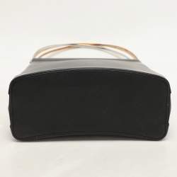 Cartier Black Logo Print Leather Trinity Top Handle Bag