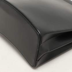 Cartier Black Logo Print Leather Trinity Top Handle Bag