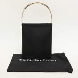 Cartier Black Logo Print Leather Trinity Top Handle Bag