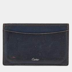 Cartier Navy Blue Leather Card Holder