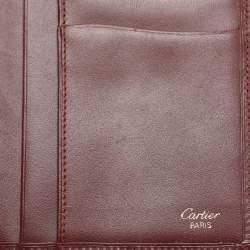 Cartier Burgundy Leather Must De Cartier Bi Fold Long Wallet