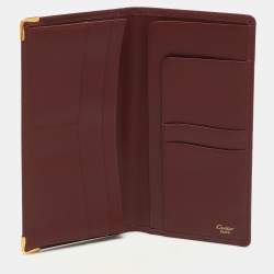Cartier Burgundy Leather Must De Cartier Bi Fold Long Wallet