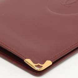 Cartier Burgundy Leather Must De Cartier Bi Fold Long Wallet