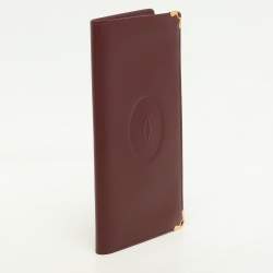 Cartier Burgundy Leather Must De Cartier Bi Fold Long Wallet