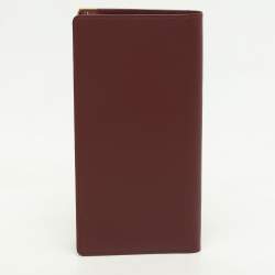 Cartier Burgundy Leather Must De Cartier Bi Fold Long Wallet