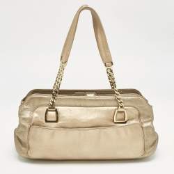 Cartier Metallic Two Tone Leather La Dona Shoulder Bag