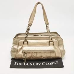 Cartier Metallic Two Tone Leather La Dona Shoulder Bag