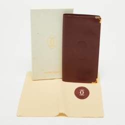 Cartier Burgundy Leather Le Must De Cartier Long Wallet