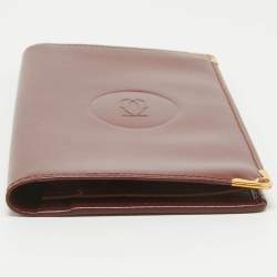 Cartier Burgundy Leather Le Must De Cartier Long Wallet