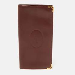 Cartier Burgundy Leather Le Must De Cartier Long Wallet