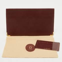 Pre Owned Cartier Burgundy Leather Must de Cartier International Wallet