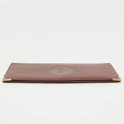 Pre Owned Cartier Burgundy Leather Must de Cartier International Wallet