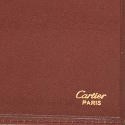 Pre Owned Cartier Burgundy Leather Must de Cartier International Wallet