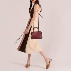 Cartier Dark Red Leather Mini C de Cartier Satchel