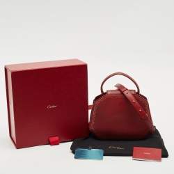 Cartier Red Leather Mini Guirlande De Cartier Top Handle Bag