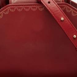 Cartier Red Leather Mini Guirlande De Cartier Top Handle Bag
