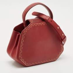 Cartier Red Leather Mini Guirlande De Cartier Top Handle Bag