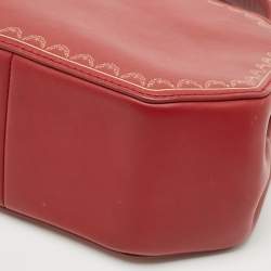 Cartier Red Leather Mini Guirlande De Cartier Top Handle Bag