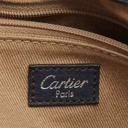 Cartier Navy Blue Suede and Python Marcello de Cartier Saddle Bag