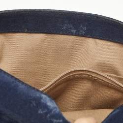 Cartier Navy Blue Suede and Python Marcello de Cartier Saddle Bag