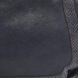 Cartier Navy Blue Suede and Python Marcello de Cartier Saddle Bag