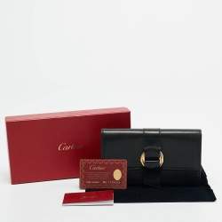 Cartier Black Leather Trinity Continental Wallet