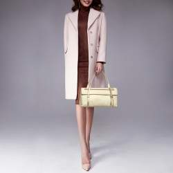 Pre Owned Cartier Gold Fabric and Leather Happy Birthday Cabochon Flap Bag