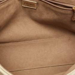 Pre Owned Cartier Gold Fabric and Leather Happy Birthday Cabochon Flap Bag