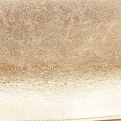 Pre Owned Cartier Gold Fabric and Leather Happy Birthday Cabochon Flap Bag