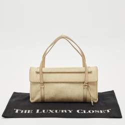 Pre Owned Cartier Gold Fabric and Leather Happy Birthday Cabochon Flap Bag