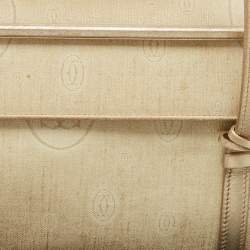 Pre Owned Cartier Gold Fabric and Leather Happy Birthday Cabochon Flap Bag