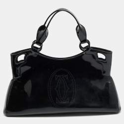 Cartier Black Patent Leather Small Marcello De Cartier Bag