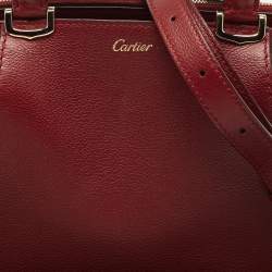 Cartier Dark Red Leather Mini C de Cartier Satchel