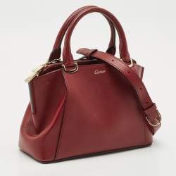 Cartier Dark Red Leather Mini C de Cartier Satchel