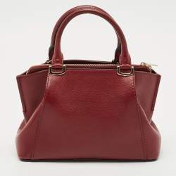 Cartier Dark Red Leather Mini C de Cartier Satchel