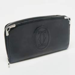Pre Owned Cartier Black Leather Marcello de Cartier Continental Wallet
