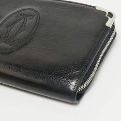Pre Owned Cartier Black Leather Marcello de Cartier Continental Wallet